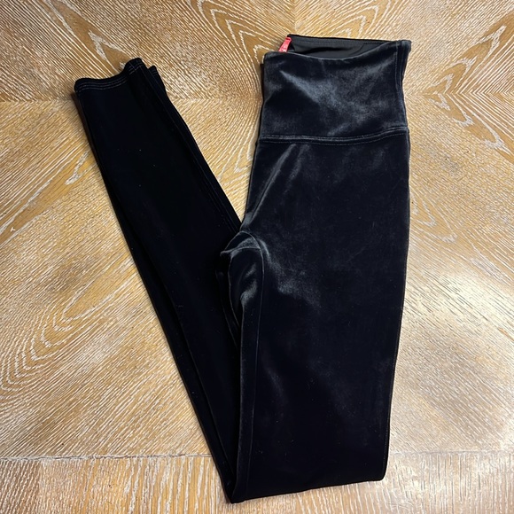 SPANX Black Velour Leggings S